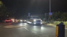 Moment police charge at protesters outside hotel housing asylum seekers