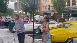 Women dancing in front of the band in Bennington Vermont