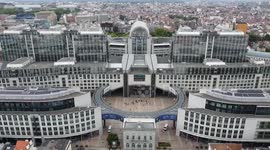 Belgium: Drone footage captures European Parliament building in Brussels