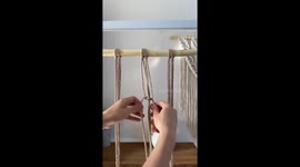 Watch a simple strand of rope turn into an elegant piece of handwoven macramé wall art