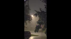 Heavy rain and strong wind gusts hit Independence, Missouri