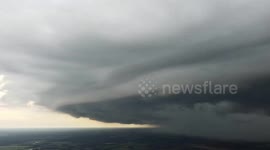 Dark storm clouds loom over in western Kentucky, USA