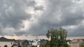 Intense shelf cloud and lightning storm in Greenville, South Carolina, USA