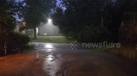 Intense storm drenches in Kansas City, Missouri, USA