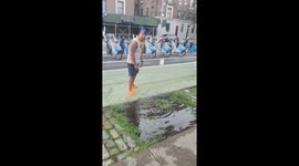 Beach crab goes urban: Caught surfing NYC’s flooded bike lane