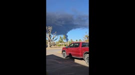 Intense smoke cloud from massive fire at Marck Recycling Center filmed from nearby home