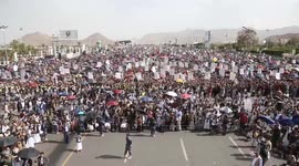 Yemen: Thousands rally in Yemen's capital to protest Israeli attacks on Gaza