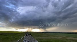 Timelapse captures rotating storm clouds in Calgary, Canada