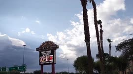 Gusty winds and dark clouds signal possible rain in Las Vegas, Nevada, USA