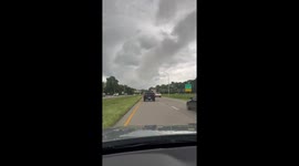 Storm clouds form over New Circle and Versailles Road in Lexington, Kentucky, USA