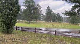 Thunderstorm with dark clouds over Evergreen, Colorado, USA