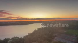 Sunrise over Fresh Pond in Cambridge, Massachusetts, USA
