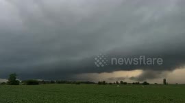Dark storm clouds brew over Minnesota, USA