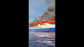 Passenger jump from Indonesia ship fire as flames engulf vessel