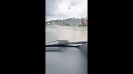 Flooding Submerges Master Street in Corbin, Kentucky