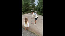 Man falls while riding child’s toy scooter downhill in Cincinnati, Ohio