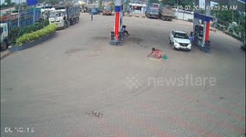 Tragic Hit-and-Run Incident Near Palod Village, Surat — Woman Injured After Being Hit by Creta Car at Petrol Pump