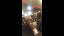 Woman screams as grasshopper lands during party in Vryheid, South Africa