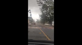 Debris blown across beachfront in Phuket as Typhoon Wipha barrels past country