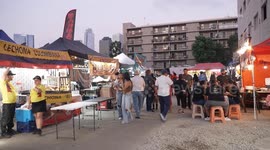 US, Los Angeles: Los Angeles El Gato Night Market Reopens After Immigration Raids With Sound On Tape