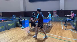 Woman accidentally hits opponent’s head during table tennis serve in Anhui, China