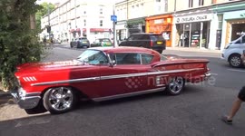 Gorgeous Chevrolet Impala red delights photographers in Chelsea - London