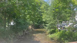 Harvest House creek behind the store in Bennington Vermont in the village.