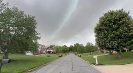 Tornado-spotted skies over Cleves viewed from North Bend, Ohio, USA