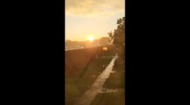 Sunset downpour in Boston, Massachusetts, USA