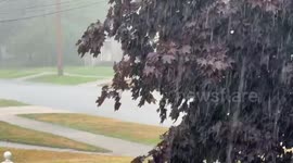 US: Heavy Rainfall Hits Highland, Indiana, Causing Localized Flooding
