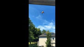 Drone delivery caught on camera in Dublin 15, perfectly synced with a trending viral Indian audio saying “Technology!”. A funny, futuristic and highly shareable moment showing the future of urban deliveries – ideal for social media and news outlets.