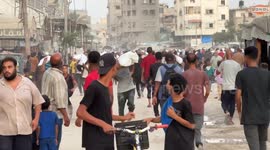 Hunger-stricken Palestinians head to aid centers for limited flour supplies