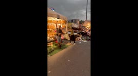 Strong winds cause stall collapses at night market in Wolfhagen, Germany
