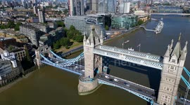 UK: Drone captures Tower Bridge over River Thames in London
