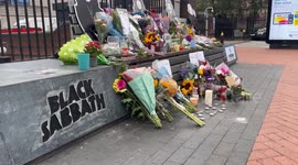 Ozzy Osbourne fans flock to Birmingham's Black Sabbath Bridge to pay tribute