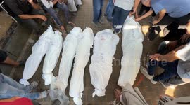 Funeral held at Gaza’s al-Shifa Hospital for 14 killed in Israeli airstrike