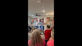 Twin gender reveal surprise at family gathering in Portland, Oregon, USA