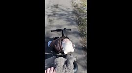 Baby Falls Asleep on a Stroller Trike