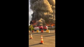 Massive Blaze at Cooking Oil Factory in Indonesia