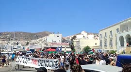 Greece: Pro-Palestine Protesters At Syros Port