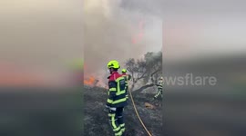 Spain: Off-Duty Firefighters Join Battle Against Forest Fire In Spain