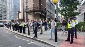 A Policeman calls anti-Illegal Immigrant Hotel protestors right wing