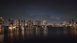 US: Clouds Glow in Lightning Show Over Sunny Isles Beach, Florida