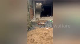 Social organisation rescued a cow climbed onto the roof in Municipal construction building in Shahdol, Madhya Pradesh