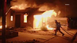 US, Bakersfield: Bakersfield Structure Fully Engulfed In Flames