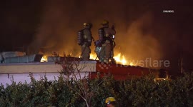US, Los Angeles: Valley Glen Heavy Flames Tear Through Home