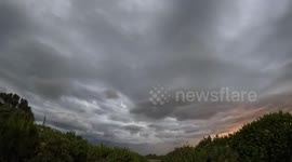 Time-lapse of approaching storm with rain in Melbourne Beach, Florida, USA