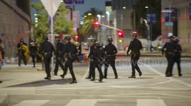 US, Los Angeles: Downtown Los Angeles Immigration Protestors Clash With LAPD at Metropolitan Detention Center