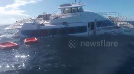 Passengers plucked to safety as boats collide off Brazil coast
