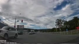 Passengers scream as police car with sirens blaring crashes into them